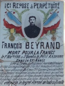 François Beyrand , mort le 1er novembre 1918, à 29 ans
