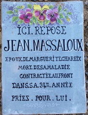 Jean Massaloux, mort à 31 ans d'une maladie contractée au front.