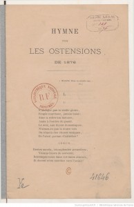 Hymne pour les ostensions de 1876